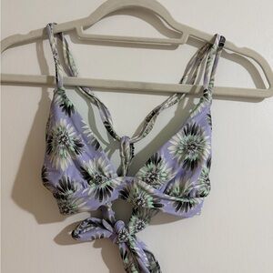 Purple floral bikini top